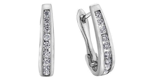 1.00 ct T.W. Tapered 10K White Gold Hoops