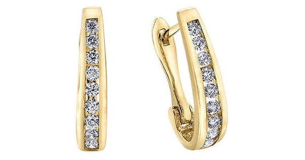 1.00 ct T.W. Tapered 10K Yellow Gold Hoops