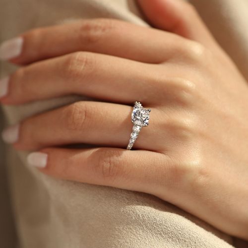 Gabriel & Co-14K White Gold Round Diamond Engagement Ring