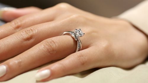Gabriel & Co-14k White Gold Round Bypass Diamond Engagement Ring - 0.14 ct