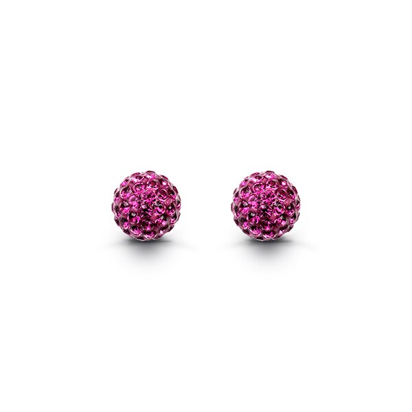Fushsia FireCrackers Studs in 10K Gold