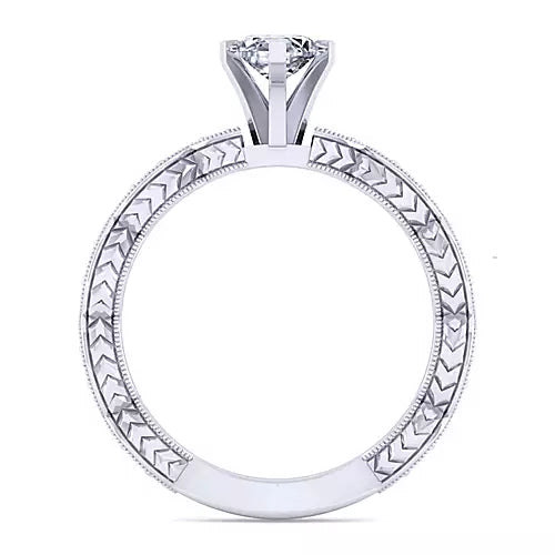 Gabriel & Co-14k White Gold Marquise Shape Diamond Engagement Ring - 0.12 ct