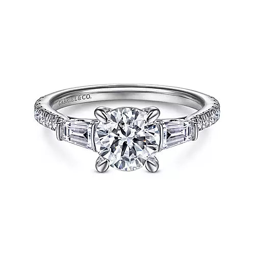 Tierra-14k White Gold Round 3 Stone Diamond Engagement Ring - 0.42 ct