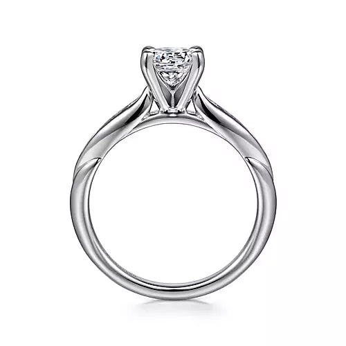 Gabriel & Co-14K White Gold Round Diamond Engagement Ring