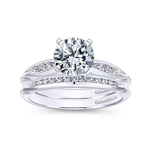 Gabriel & Co-14K White Gold Round Diamond Engagement Ring