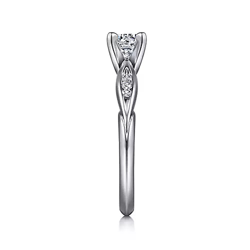 Gabriel & Co-14K White Gold Round Diamond Engagement Ring