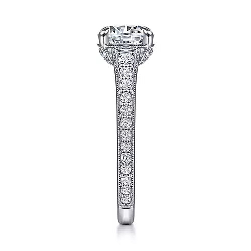 Gabriel & Co-14k White Gold Round Diamond Engagement Ring - 0.48 ct