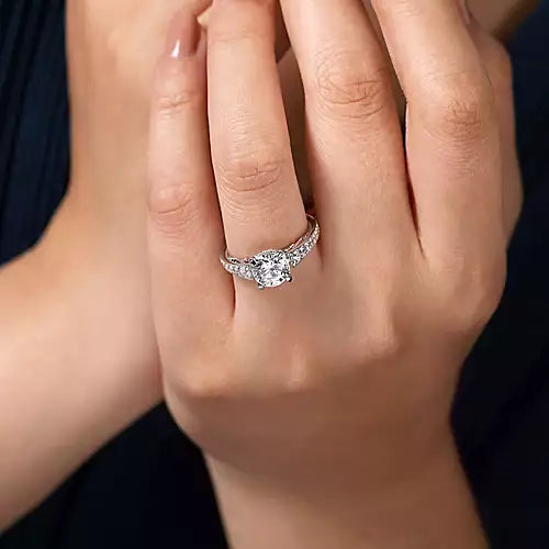 Gabriel & Co-14k White Gold Round Diamond Engagement Ring - 0.48 ct