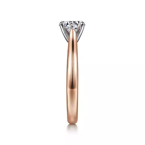 Gabriel & Co-14k White-rose Gold Round Diamond Engagement Ring - 0 ct