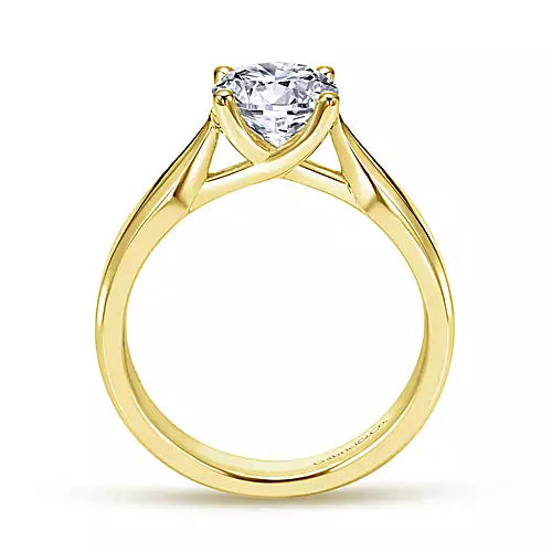 Gabriel & Co-14k Yellow Gold Round Diamond Engagement Ring - 0 ct