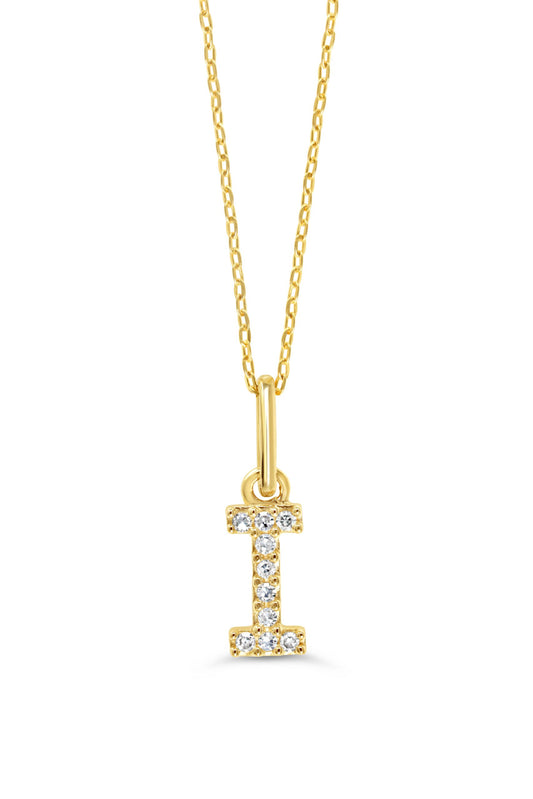 0.05 ct T.W. Diamonds "I" Initial Pendant in 10K Yellow Gold