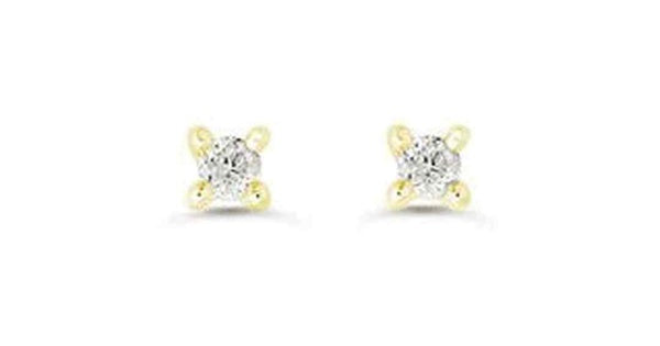 0.12 ct T.W 4-Claws 14K Yellow Gold Studs