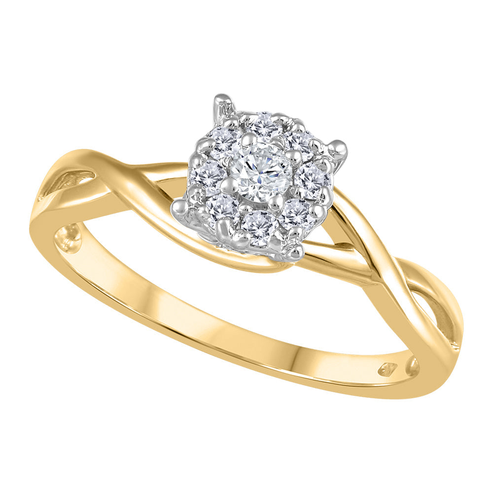 0.22 ct T.W. Infinity Halo 14K Rose & White Gold Ladies Ring