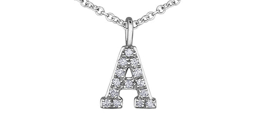 0.05TW - 0.10TW Diamonds Initial Necklace in 10K Yellow/White Gold (A - Z)
