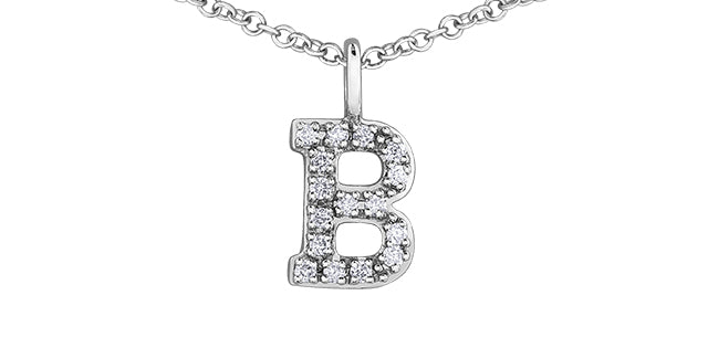 0.05TW - 0.10TW Diamonds Initial Necklace in 10K Yellow/White Gold (A - Z)