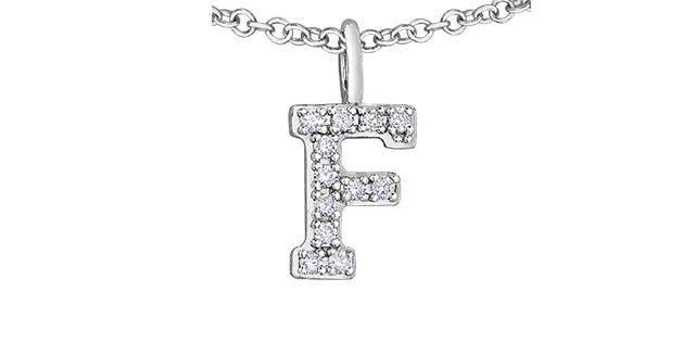 0.05TW - 0.10TW Diamonds Initial Necklace in 10K Yellow/White Gold (A - Z)