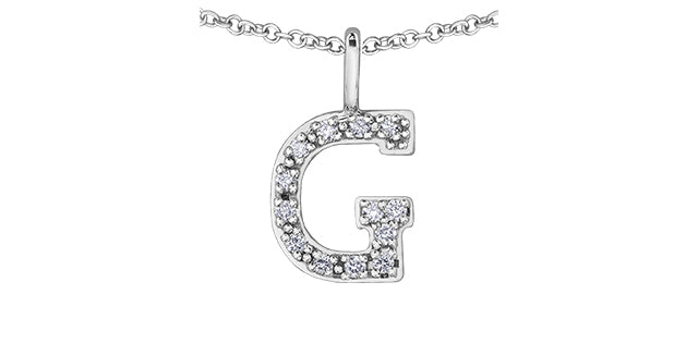 0.05TW - 0.10TW Diamonds Initial Necklace in 10K Yellow/White Gold (A - Z)