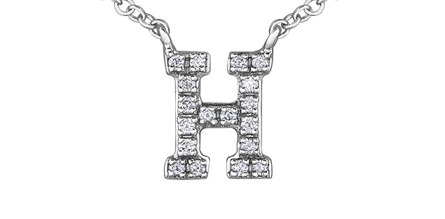 0.05TW - 0.10TW Diamonds Initial Necklace in 10K Yellow/White Gold (A - Z)