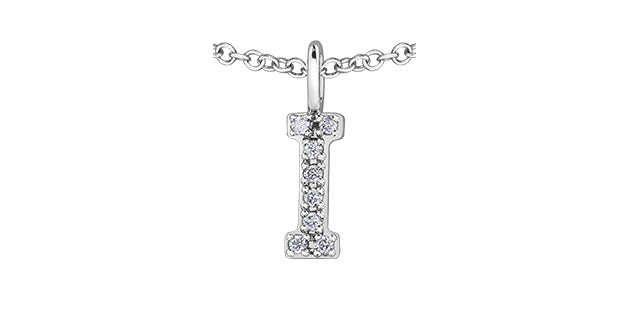 0.05TW - 0.10TW Diamonds Initial Necklace in 10K Yellow/White Gold (A - Z)