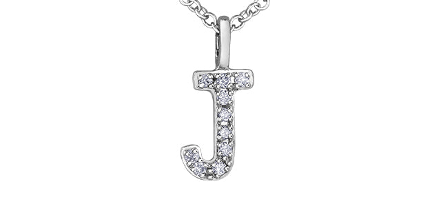 0.05TW - 0.10TW Diamonds Initial Necklace in 10K Yellow/White Gold (A - Z)