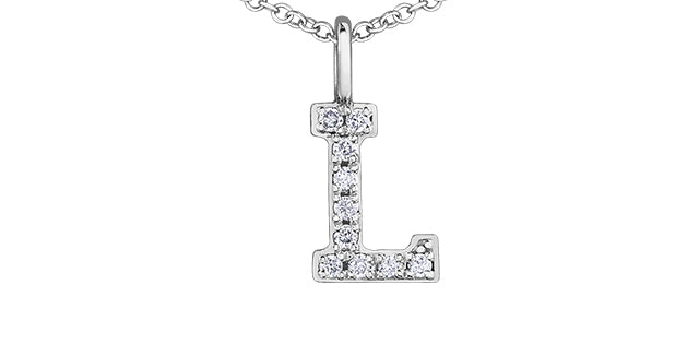 0.05TW - 0.10TW Diamonds Initial Necklace in 10K Yellow/White Gold (A - Z)