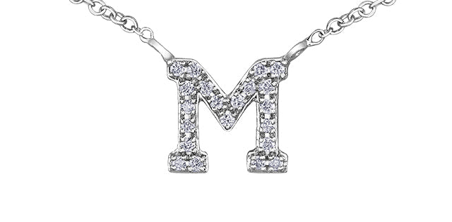 0.05TW - 0.10TW Diamonds Initial Necklace in 10K Yellow/White Gold (A - Z)