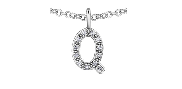 0.05TW - 0.10TW Diamonds Initial Necklace in 10K Yellow/White Gold (A - Z)