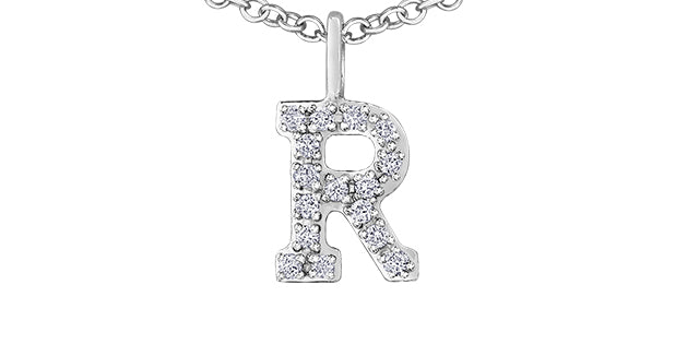 0.05TW - 0.10TW Diamonds Initial Necklace in 10K Yellow/White Gold (A - Z)