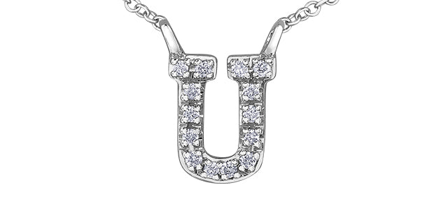 0.05TW - 0.10TW Diamonds Initial Necklace in 10K Yellow/White Gold (A - Z)