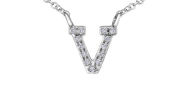 0.05TW - 0.10TW Diamonds Initial Necklace in 10K Yellow/White Gold (A - Z)