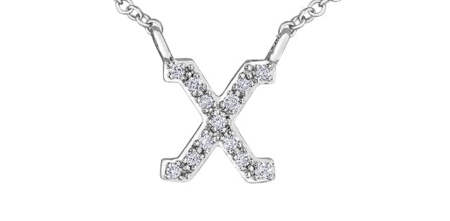 0.05TW - 0.10TW Diamonds Initial Necklace in 10K Yellow/White Gold (A - Z)