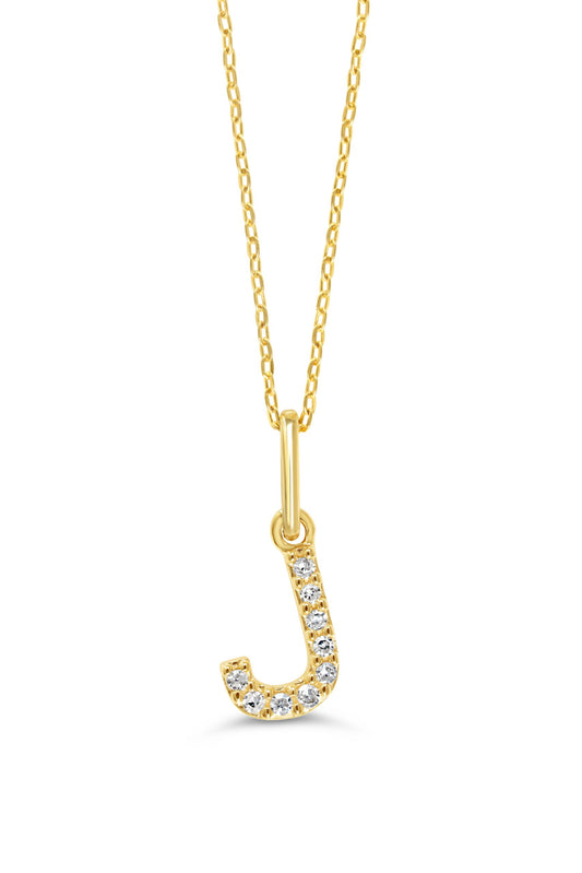 0.05 ct T.W. Diamonds "J" Initial Pendant in 10K Yellow Gold