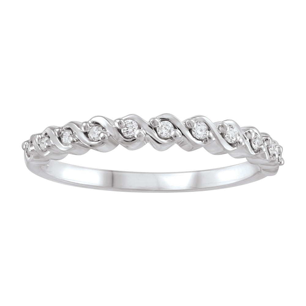 0.09 ct T.W. Diamond Braided White Gold Band