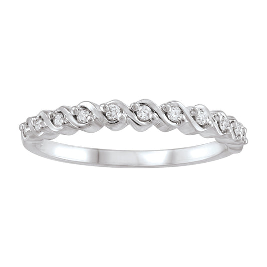 0.09 ct T.W. Diamond Braided White Gold Band