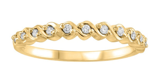 0.09 ct T.W. Diamond Braided Yellow Gold Band