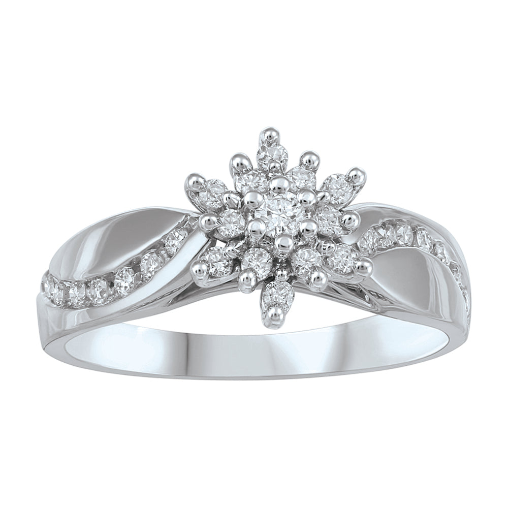 0.30 ct T.W. Starbust White Gold Ladies Ring