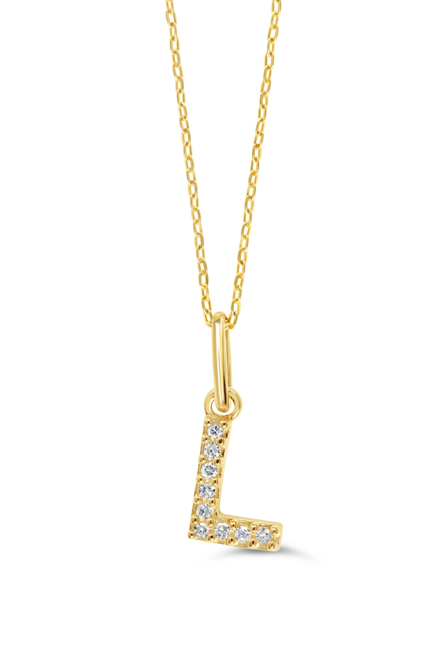 0.05 ct T.W. Diamonds "L" Initial Pendant in 10K Yellow Gold