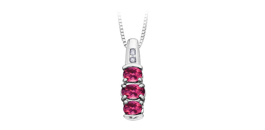 Pink Tourmaline 0.25 ct T.W Diamond Infinity Cascading Pendant in White Gold