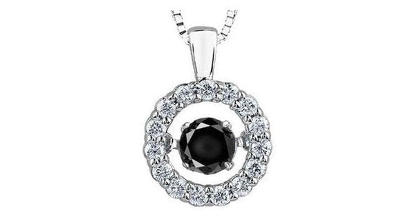 0.50 ct. T.W. Pulse Colored Diamond White Gold Halo Circle Pendant