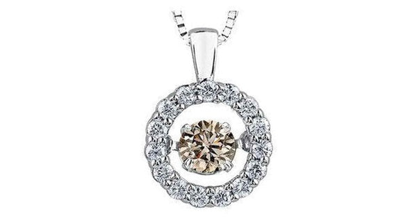 0.50 ct. T.W. Pulse Colored Diamond White Gold Halo Circle Pendant