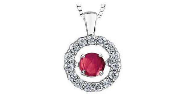 0.20 ct T.W Dancing Gemstones White Gold Open Halo Circle Pendant