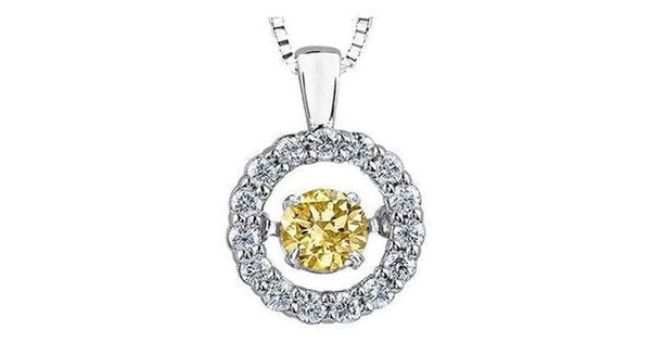 0.50 ct. T.W. Pulse Colored Diamond White Gold Halo Circle Pendant