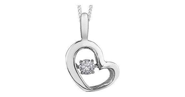 0.10ct T.W. Pulse Diamond 10k White Gold Dancing Pendant