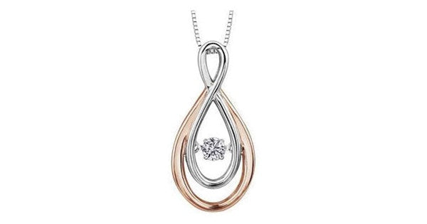 0.10 ct. T.W. Pulse Diamonds Two Tone Gold Infinity Necklace