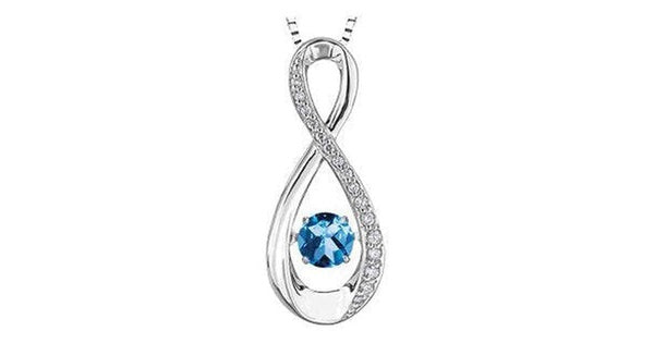 0.05 ct T.W. Dancing Gemstone White Gold Infinity Pendant