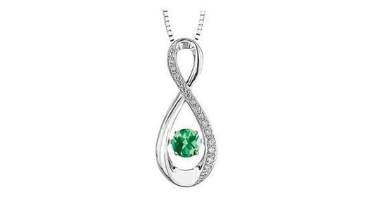 0.05 ct T.W. Dancing Gemstone White Gold Infinity Pendant