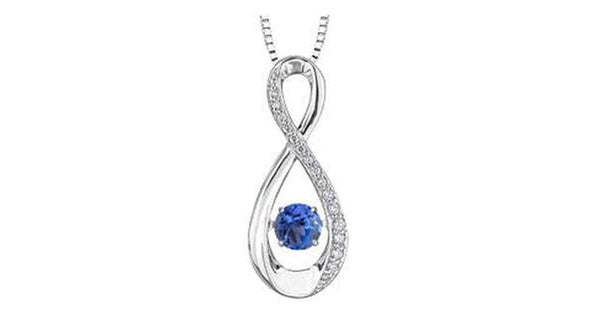 0.05 ct T.W. Dancing Gemstone White Gold Infinity Pendant