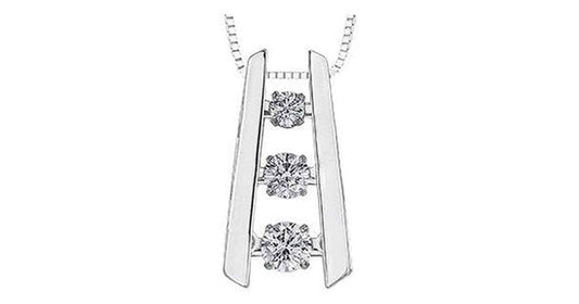 0.30 ct. T.W. Pulse Diamonds White Gold Tension Set Pendant