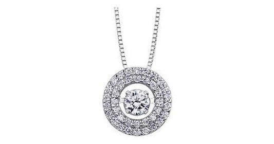 0.35ct T.W. Pulse Diamond White Gold Double Halo Pendant