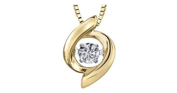 0.10ct T.W. Pulse Diamond Yellow & White Gold Whirlwind Pendant